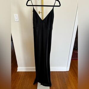 Mango satin Elegant Black Maxi Dress. Small. Nwt